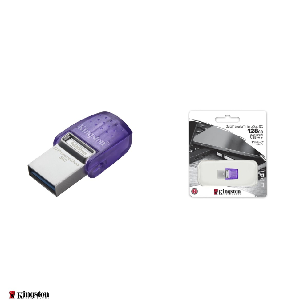Stick USB Kingston DataTraveler microDuo 3C G3, 128 GB, dual USB-C si USB-A, USB 3.2 Gen 1, citire pana la 200 MB/s, mov, DTDUO3CG3/128GB [4]