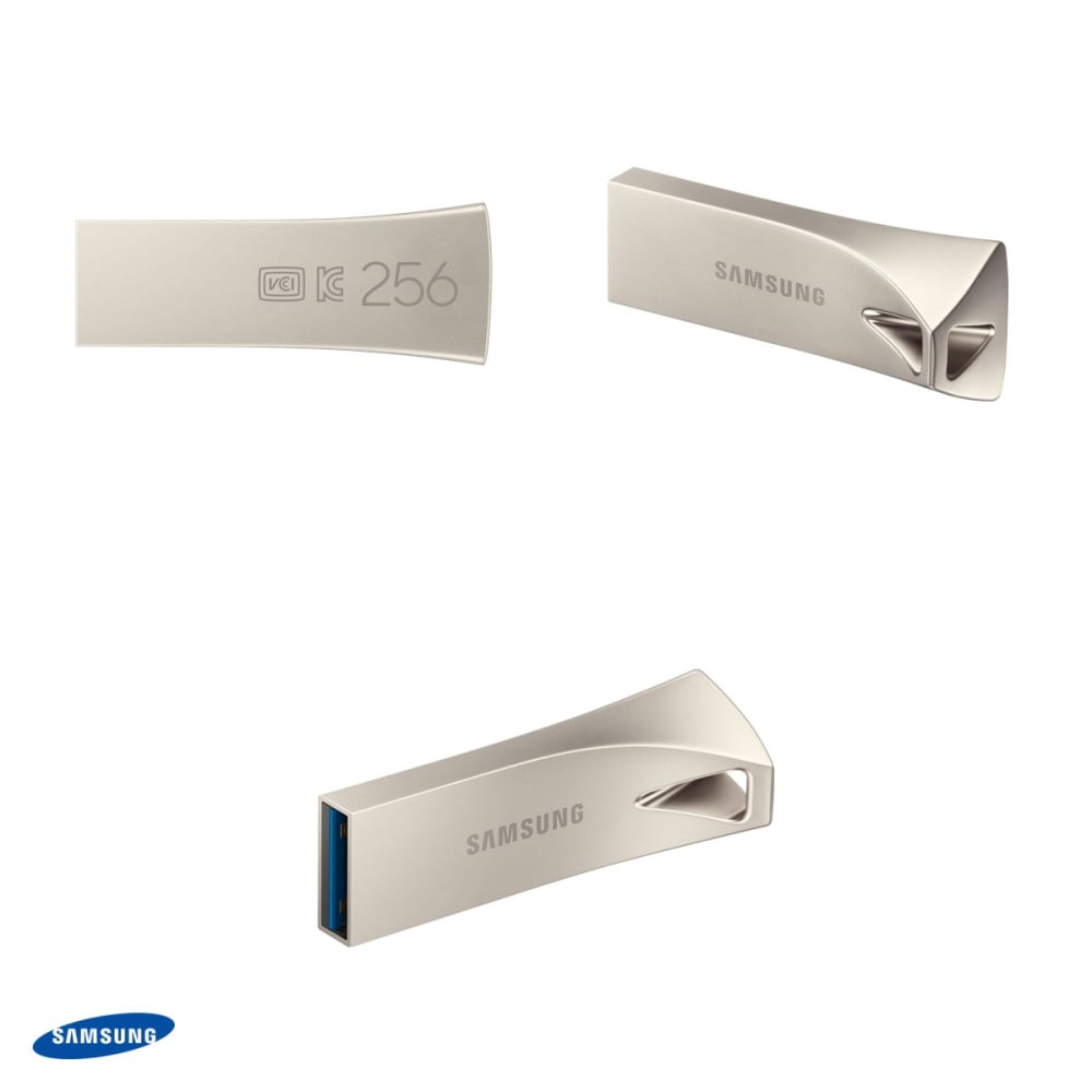 Stick USB Samsung BAR Plus, 256 GB, USB-A, USB 3.1 Gen 1, citire pana la 400 MB/s, corp metalic rezistent la apa si socuri, argintiu, MUF-256BE3/APC [4]