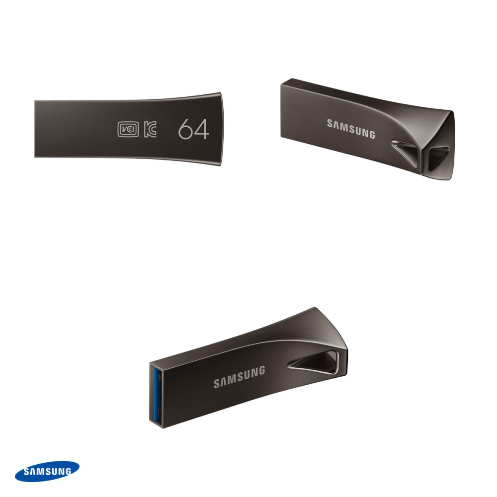 Stick USB Samsung BAR Plus, 64 GB, USB-A, USB 3.1 Gen 1, citire pana la 300 MB/s, corp metalic rezistent la apa si socuri, gri titan, MUF-64BE4/APC [4]