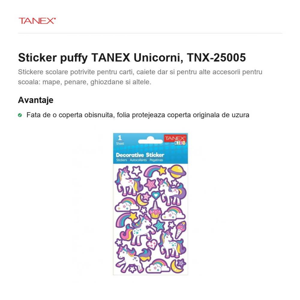 Sticker puffy TANEX Unicorni, TNX-25005 [2]