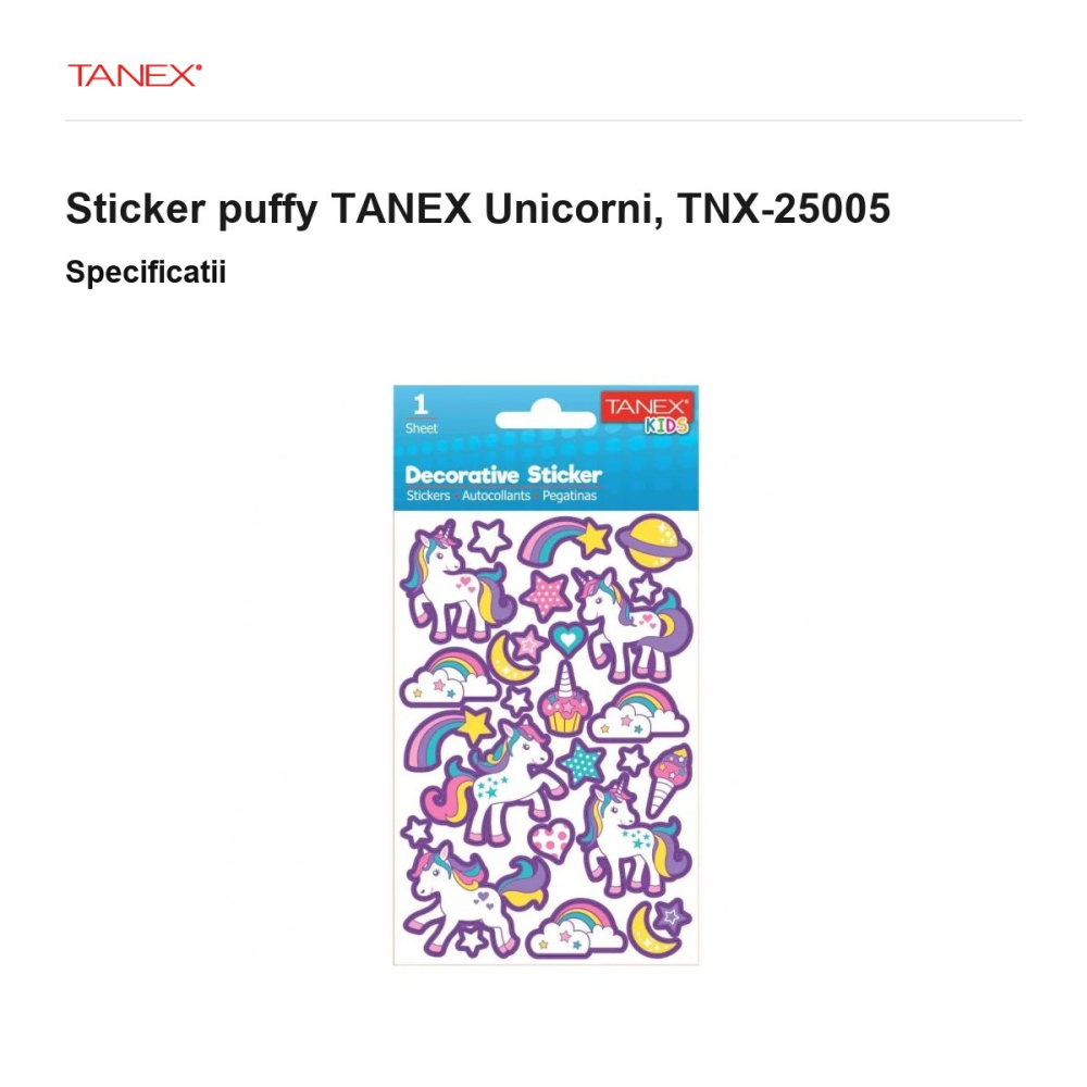 Sticker puffy TANEX Unicorni, TNX-25005 [3]