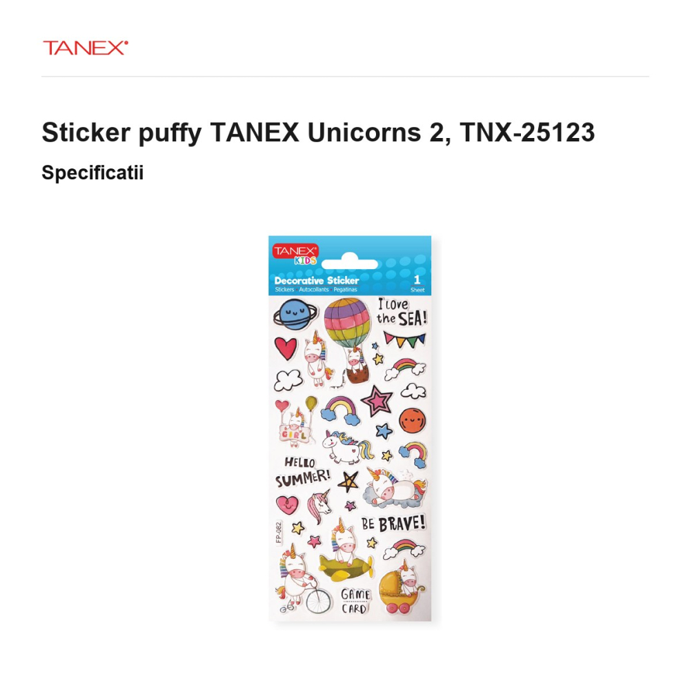 Sticker puffy TANEX Unicorns 2, TNX-25123 [3]