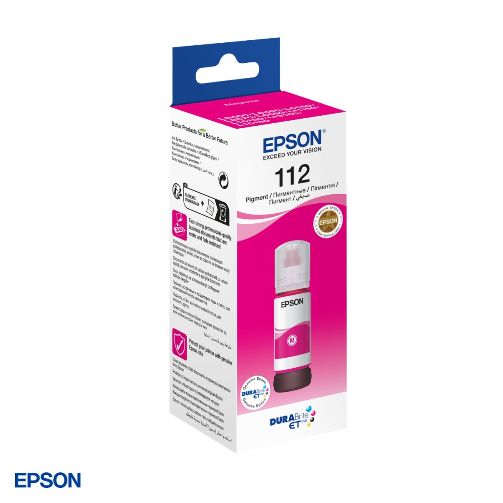 Sticla de cerneala Epson 112 EcoTank, 70 ml, cerneala pigment, randament 6.000 pagini, pentru imprimante EcoTank, magenta, C13T06C34A [4]