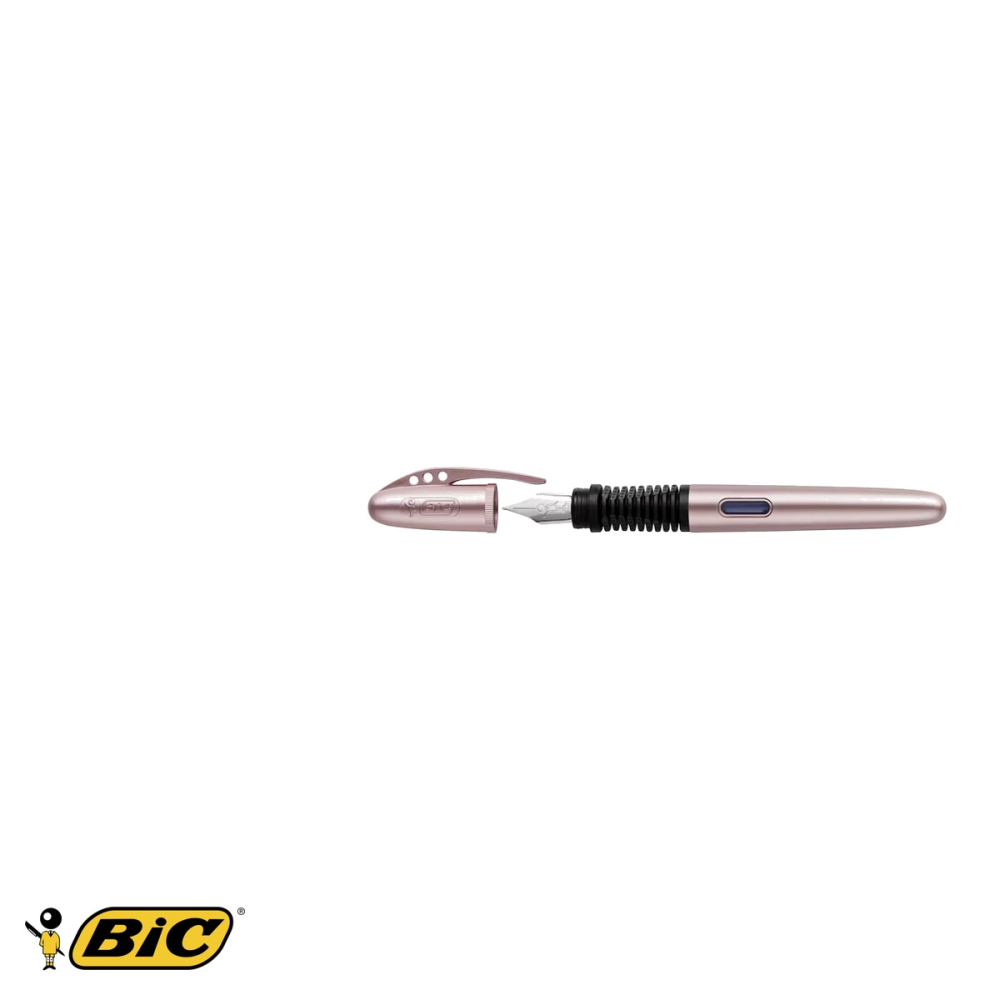 Stilou Bic Xpen Chrome roz metalic, penita din iridiu, reincarcabil, pentru scoala si birou [5]