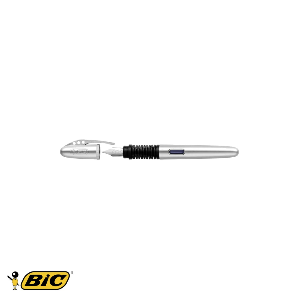 Stilou Bic Xpen Chrome Silver, corp metalic gri, penita din iridiu, pentru scoala si birou [4]