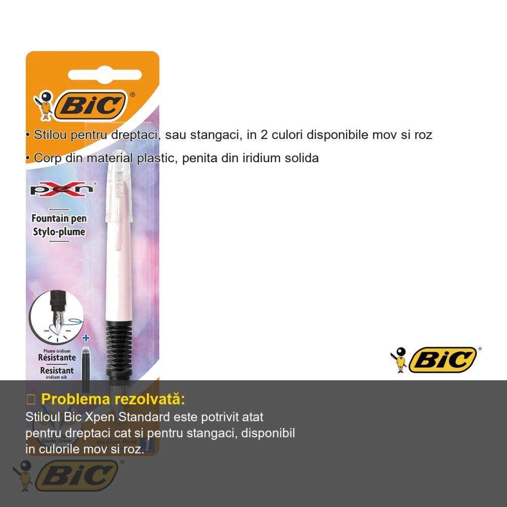Stilou Bic Xpen Standard, penita iridium, reincarcabil, pentru dreptaci si stangaci [3]