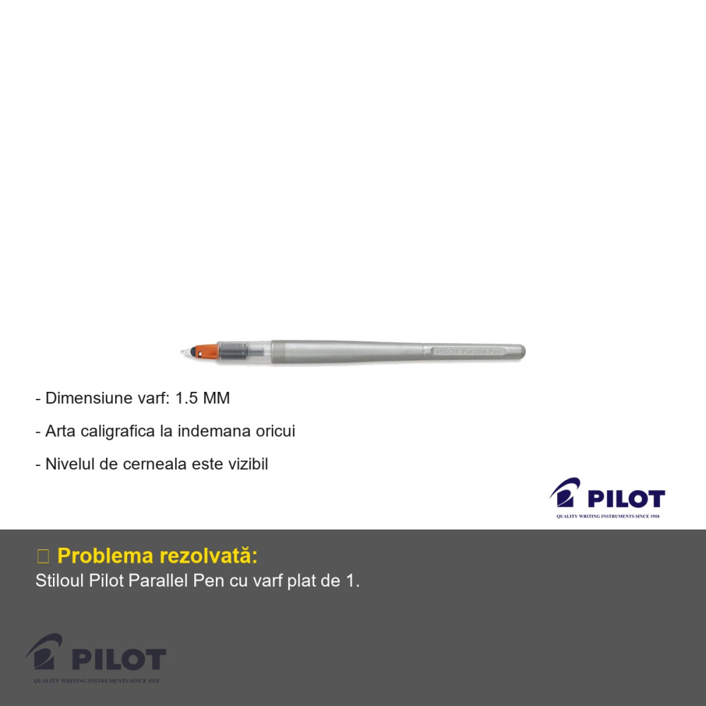Stilou caligrafic Pilot Parallel Pen, varf plat 1.5mm, pentru caligrafe si artisti [2]