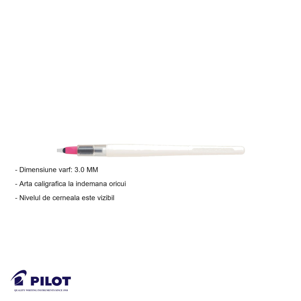 Stilou caligrafic Pilot Parallel Pen, varf plat 3.0 mm, roz, pentru caligrafie si scriere artistica [2]