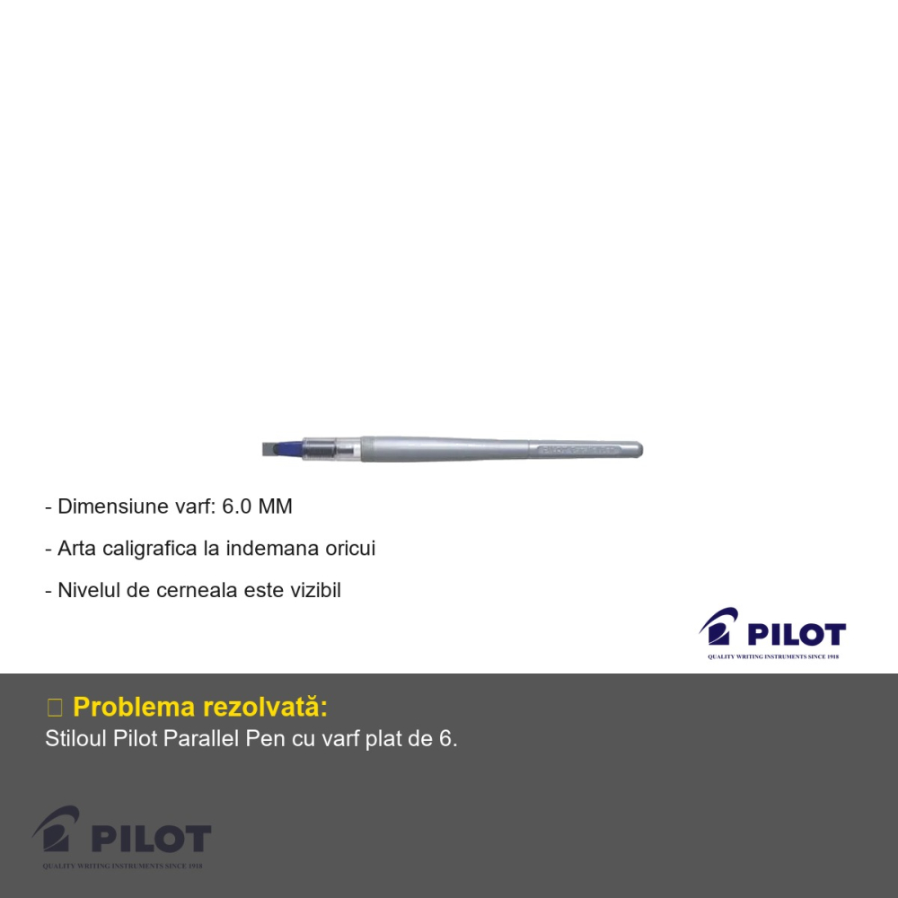 Stilou caligrafic Pilot Parallel Pen, varf plat 6.0 mm, pentru scriere artistica si caligrafie [2]