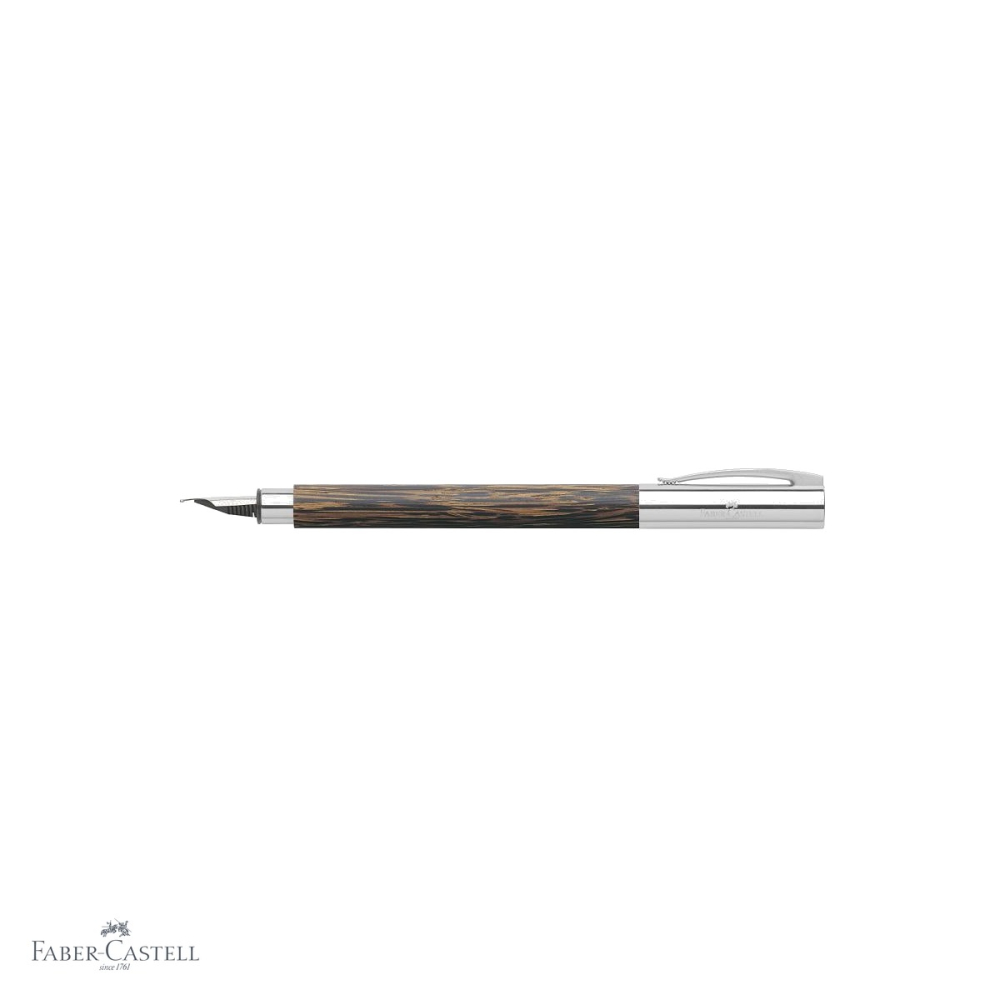 Stilou Faber-Castell Ambition corp din lemn de cocos, penita otel inoxidabil, pentru scriere premium [4]