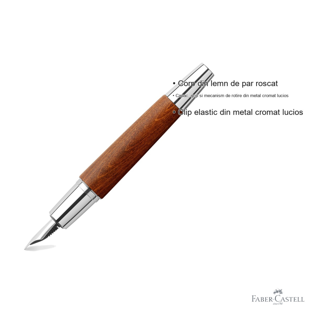 Stilou Faber-Castell e-Motion, corp din lemn de par roscat, penita din otel inoxidabil, pentru scriere premium [3]