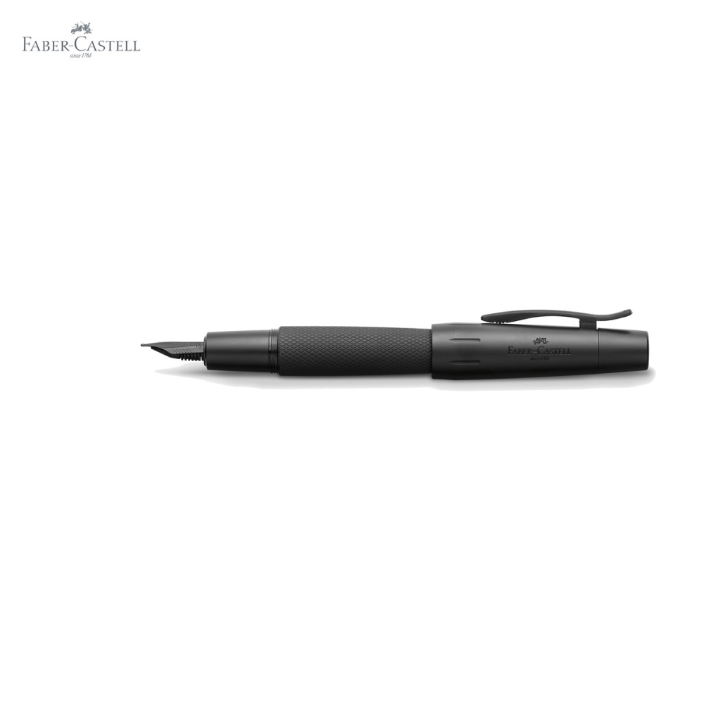 Stilou Faber-Castell e-Motion Pure Black, corp aluminiu gravat guilloche, penita otel inoxidabil, pentru scriere premium [5]