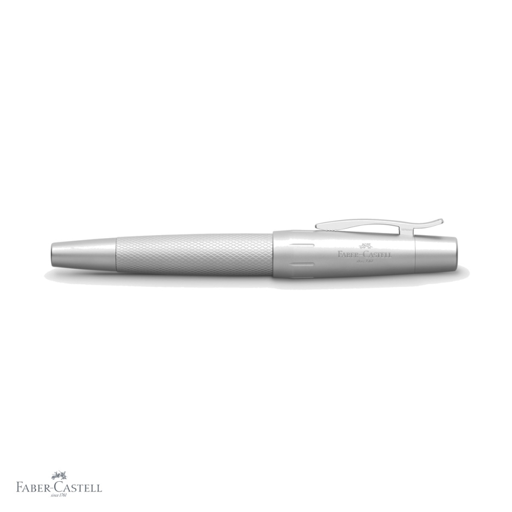 Stilou Faber-Castell e-Motion Pure Silver, corp aluminiu gravat guilloche, penita otel inoxidabil, pentru scriere eleganta [4]