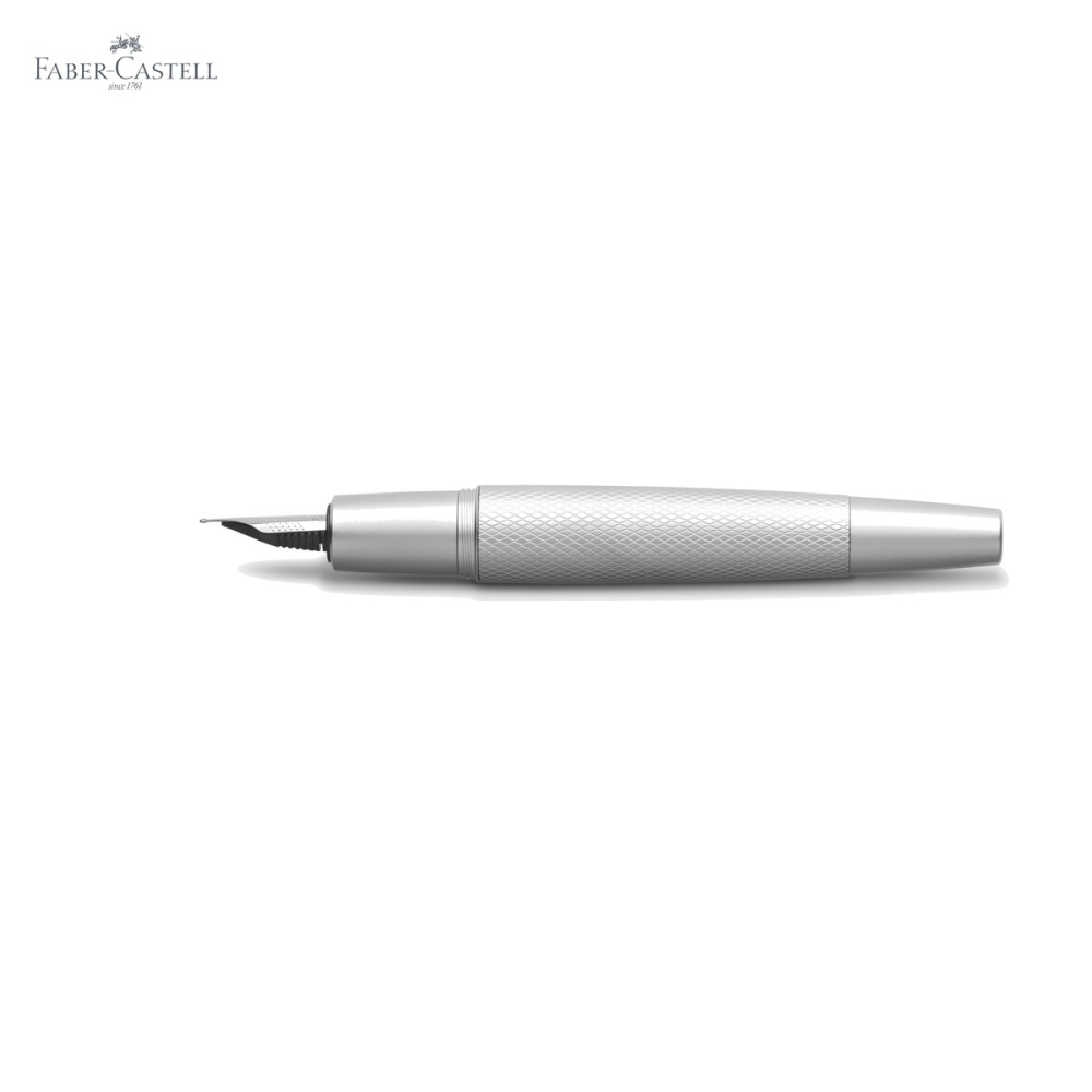 Stilou Faber-Castell e-Motion Pure Silver, corp aluminiu gravat guilloche, penita otel inoxidabil, pentru scriere eleganta [5]