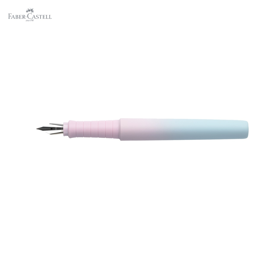 Stilou Faber-Castell Flow Poly Pen, varf M, culoare bleu-roz gradient, plastic reciclat, scriere lina si ergonomica [5]