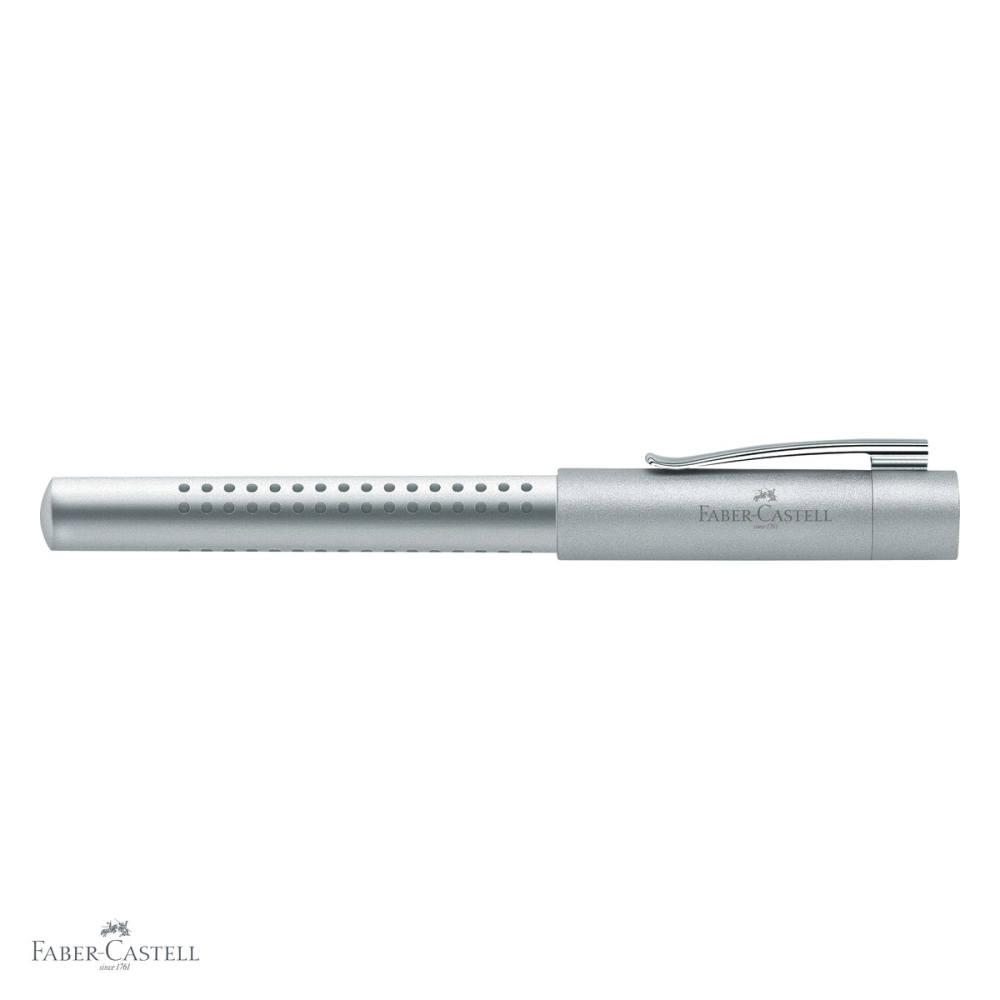 Stilou Faber-Castell Grip 2011 argintiu, penita M din otel inoxidabil, pentru dreptaci si stangaci [4]