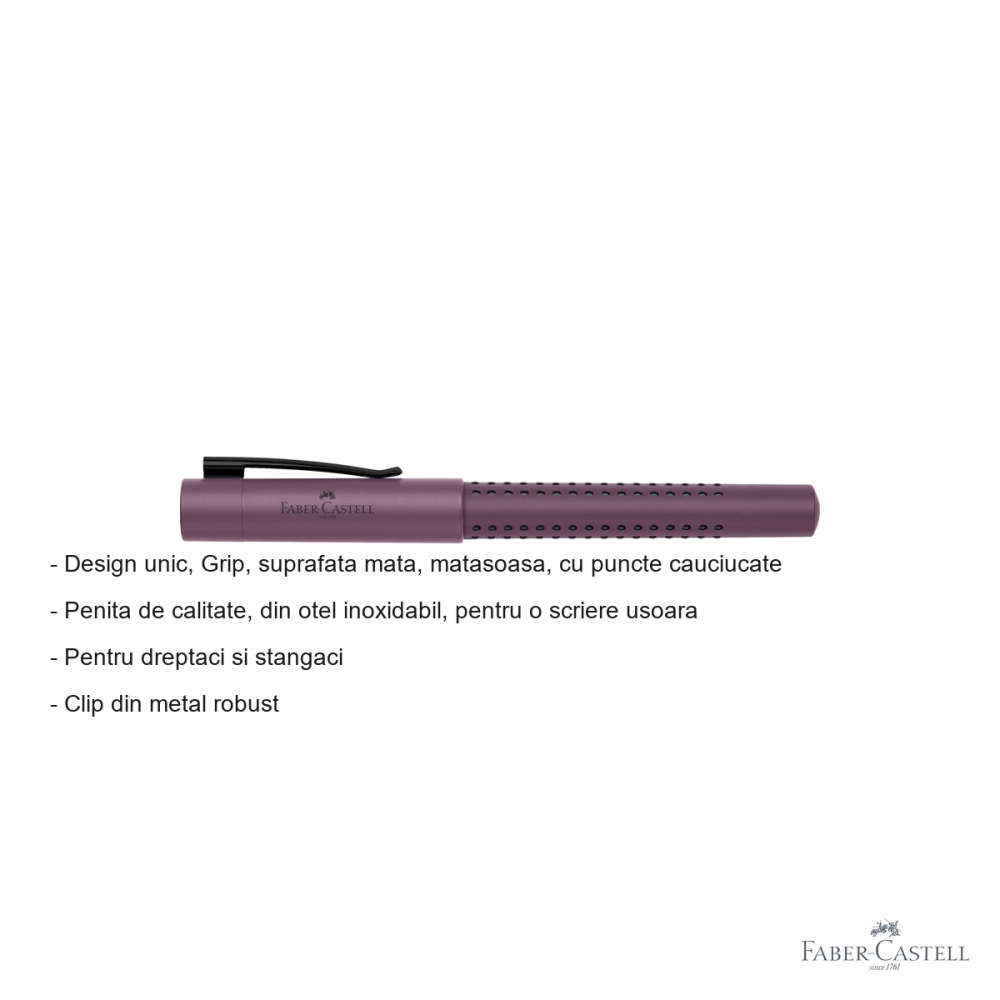 Stilou Faber-Castell Grip 2011 Berry, penita otel inoxidabil, pentru dreptaci si stangaci [2]