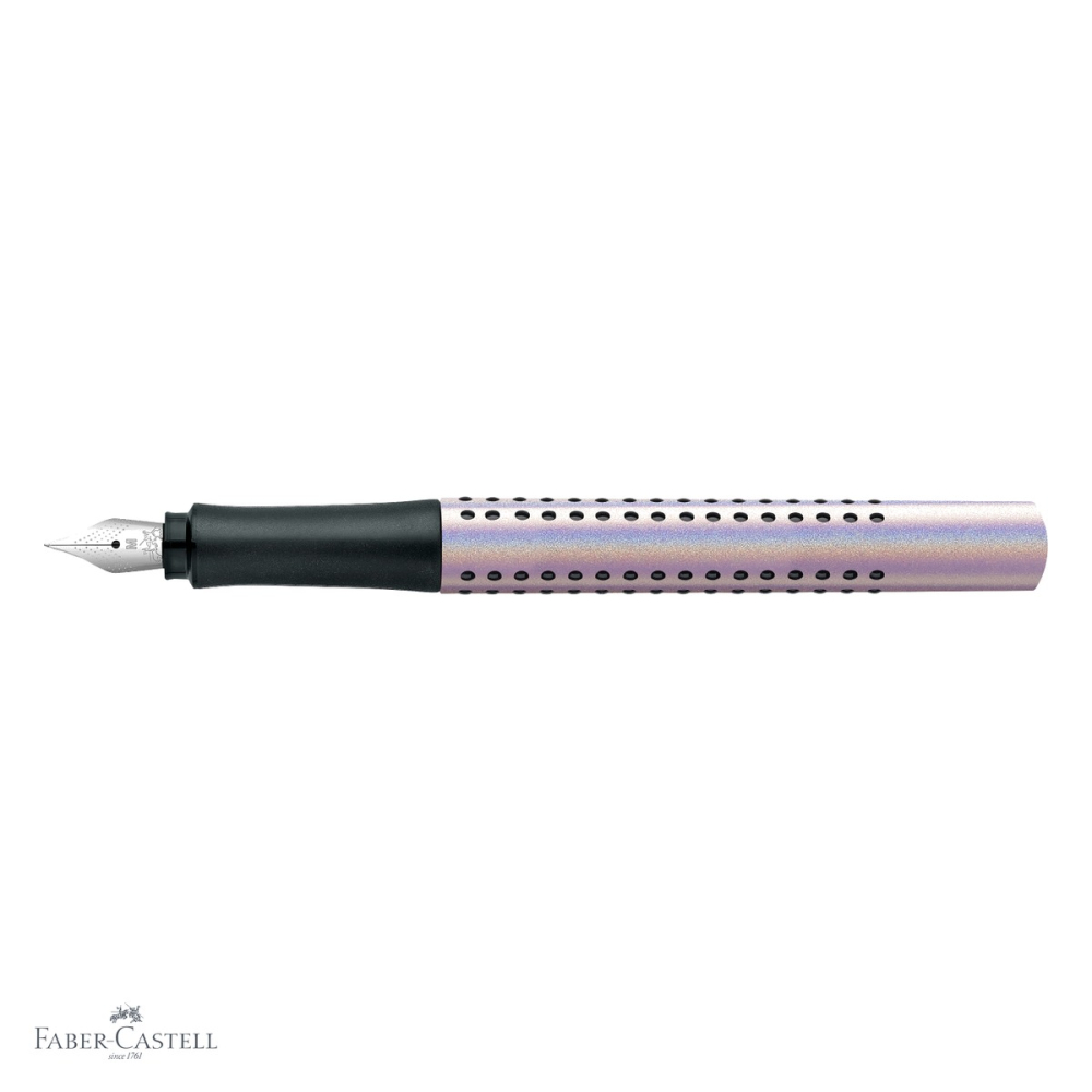 Stilou Faber-Castell Grip 2011 Glam Pearl, penita otel inoxidabil, pentru dreptaci si stangaci [4]