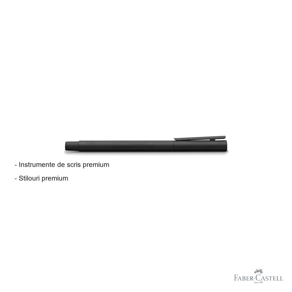 Stilou Faber-Castell Neo Slim, corp metalic negru, penita otel inoxidabil M, pentru profesionisti [2]