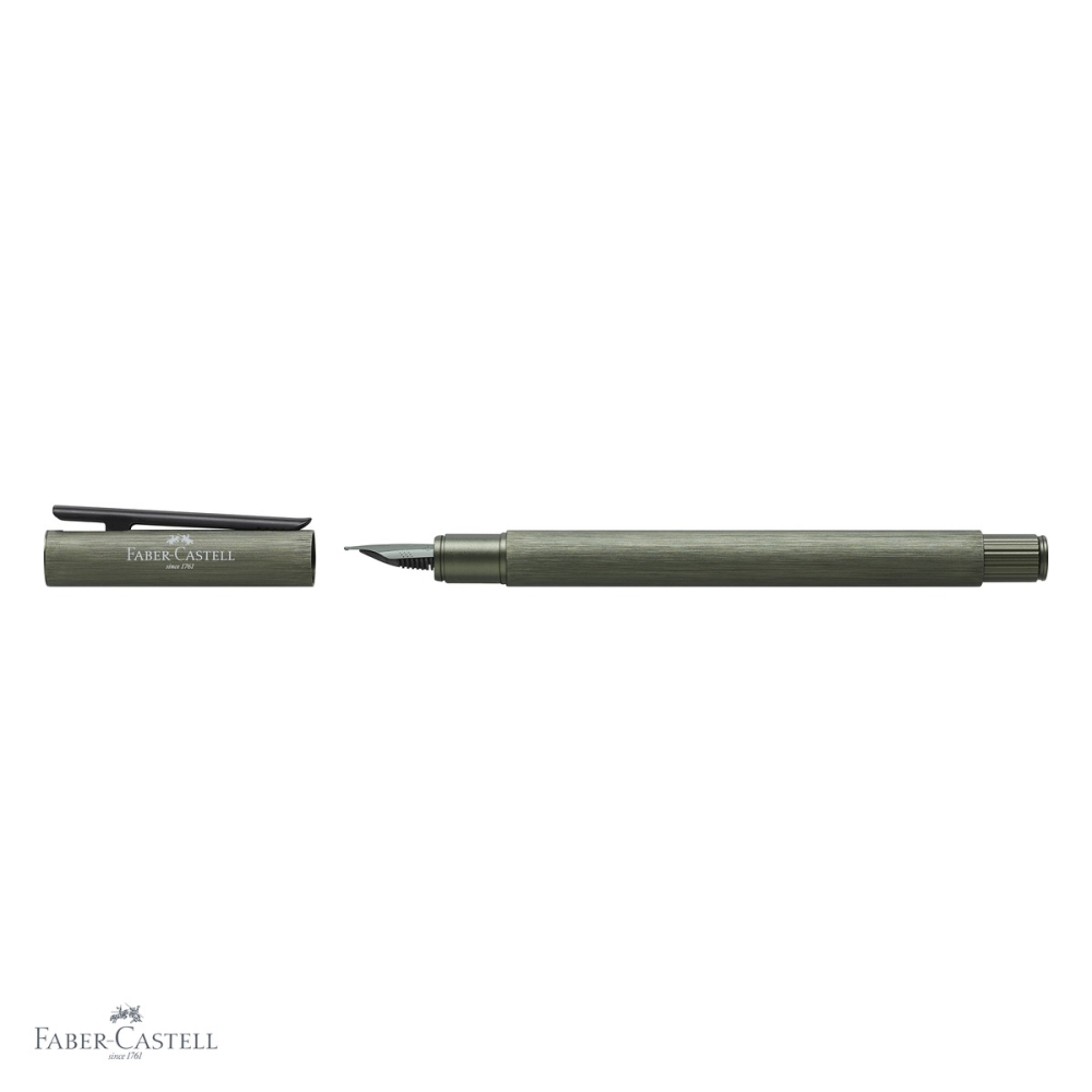 Stilou Faber-Castell Neo Slim, corp subtire din aluminiu anodizat verde, penita fina din otel inoxidabil [4]