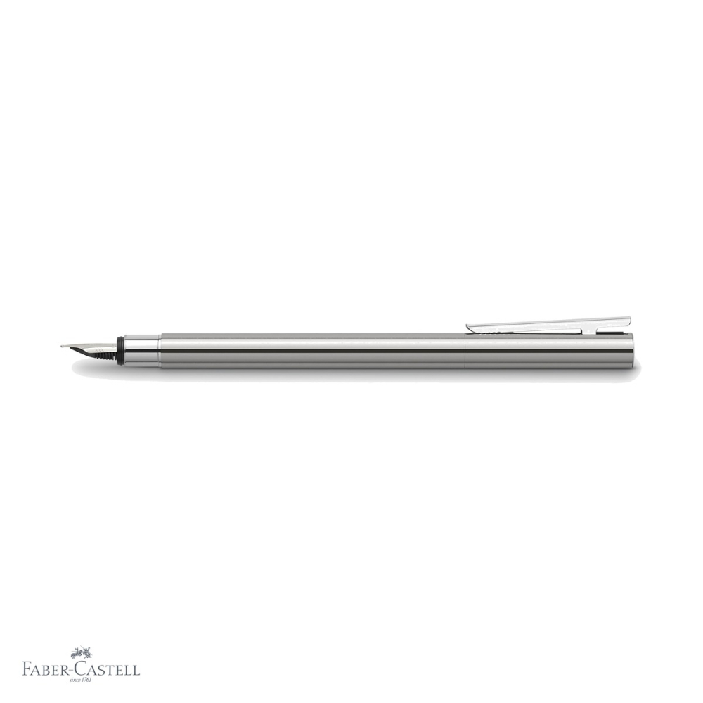 Stilou Faber-Castell Neo Slim Metal, corp subtire lucios cromat, penita din otel inoxidabil, pentru profesionisti [4]