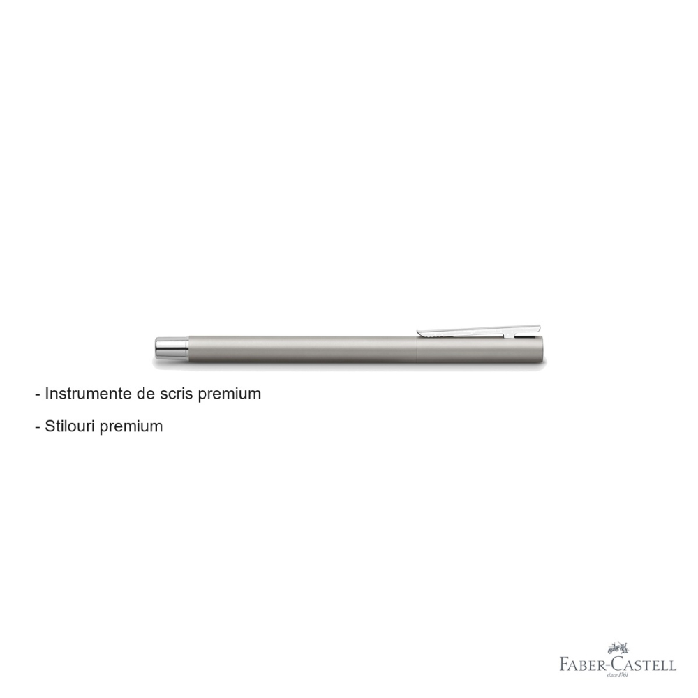 Stilou Faber-Castell Neo Slim Metal Mat, penita otel inoxidabil, design subtire modern, pentru profesionisti [2]