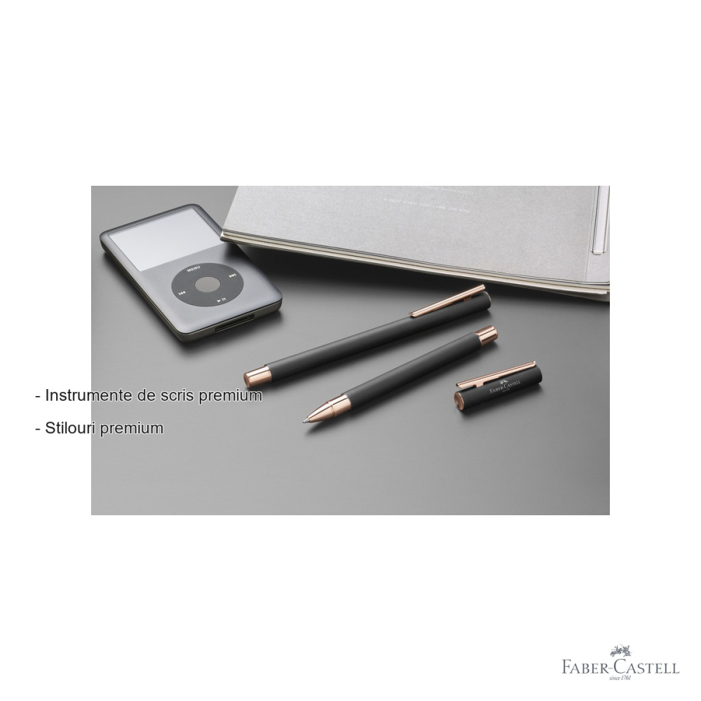 Stilou Faber-Castell Neo Slim Metal, penita otel inoxidabil, design subtire, rosegold, pentru profesionisti [2]
