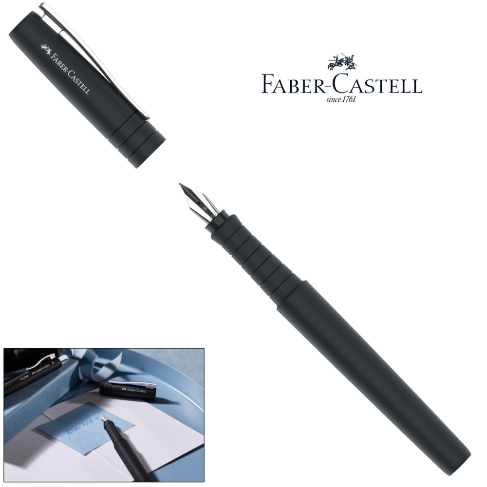Stilou Faber-Castell Poly Pen Negru cu Penita M din Otel, Grip Ergonomice, pentru Scris Zilnic, Birou, Jurnale [4]