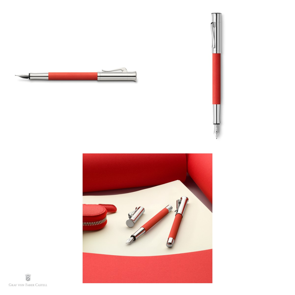 Stilou Graf von Faber Castell Guilloche India Red, penita M [4]