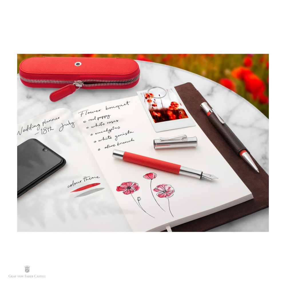 Stilou Graf von Faber Castell Guilloche India Red, penita M [5]