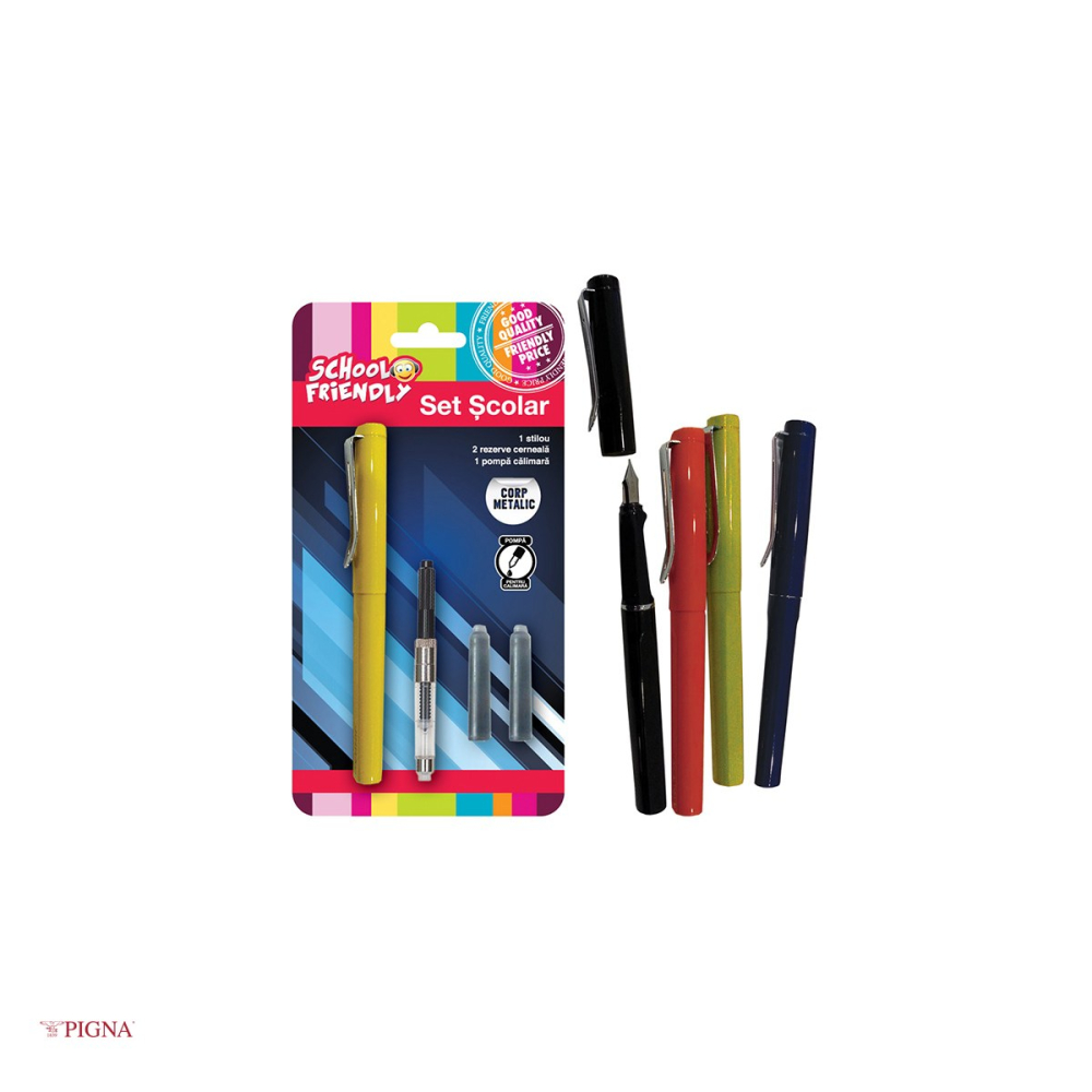 Stilou Pigna Basic, corp metalic+2 rezerve [4]