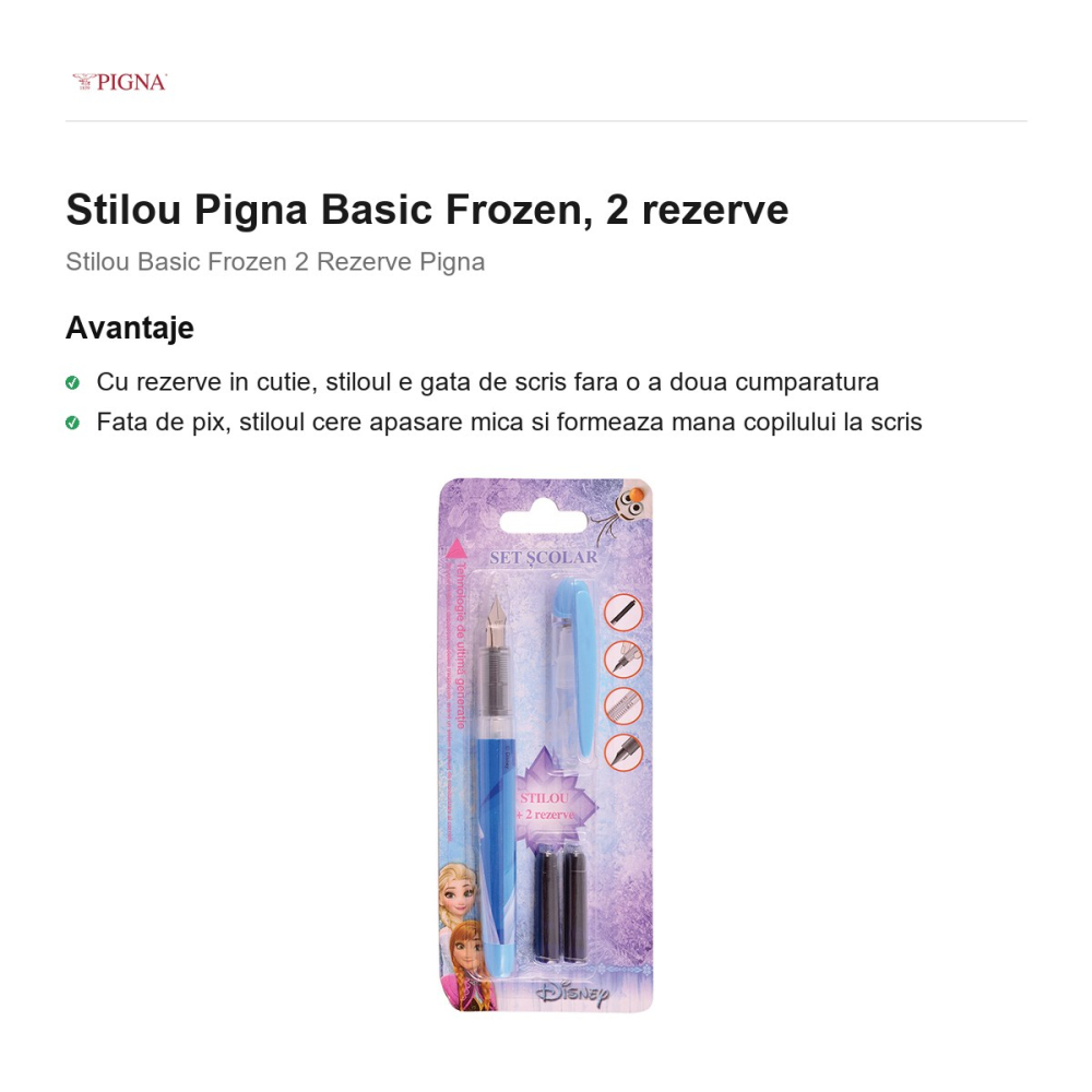 Stilou Pigna Basic Frozen, 2 rezerve [2]