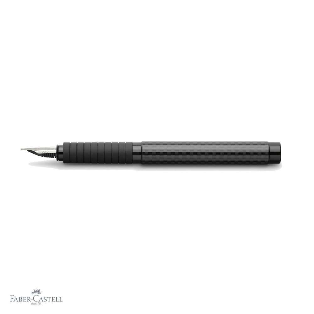 Stilou premium Faber-Castell Basic Black Carbon, penita otel inoxidabil M, corp fibra de carbon negru [4]