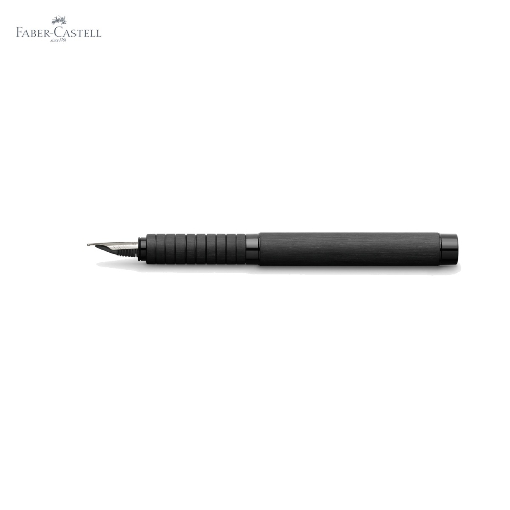 Stilou premium Faber-Castell Essentio Aluminium negru, penita otel inoxidabil M, pentru scris de calitate [5]