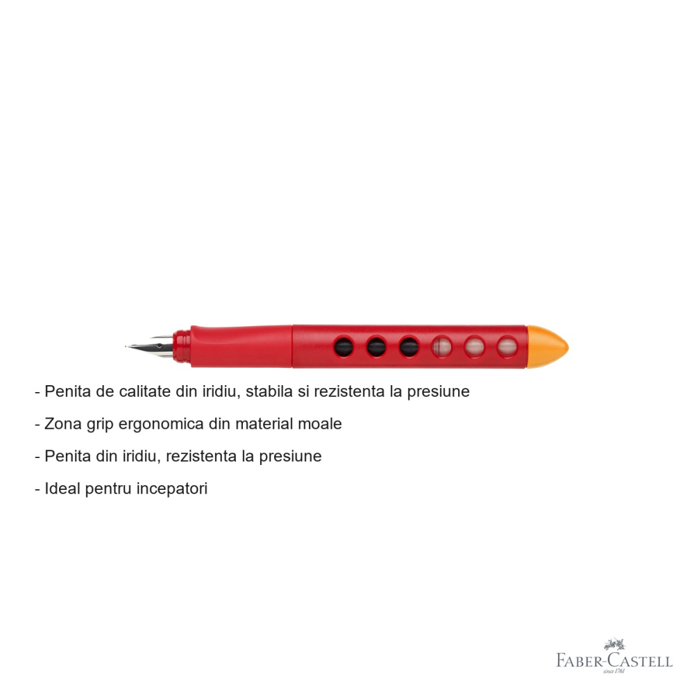 Stilou scolar Faber-Castell Scribolino, penita iridiu, zona grip ergonomica, pentru dreptaci incepatori [2]