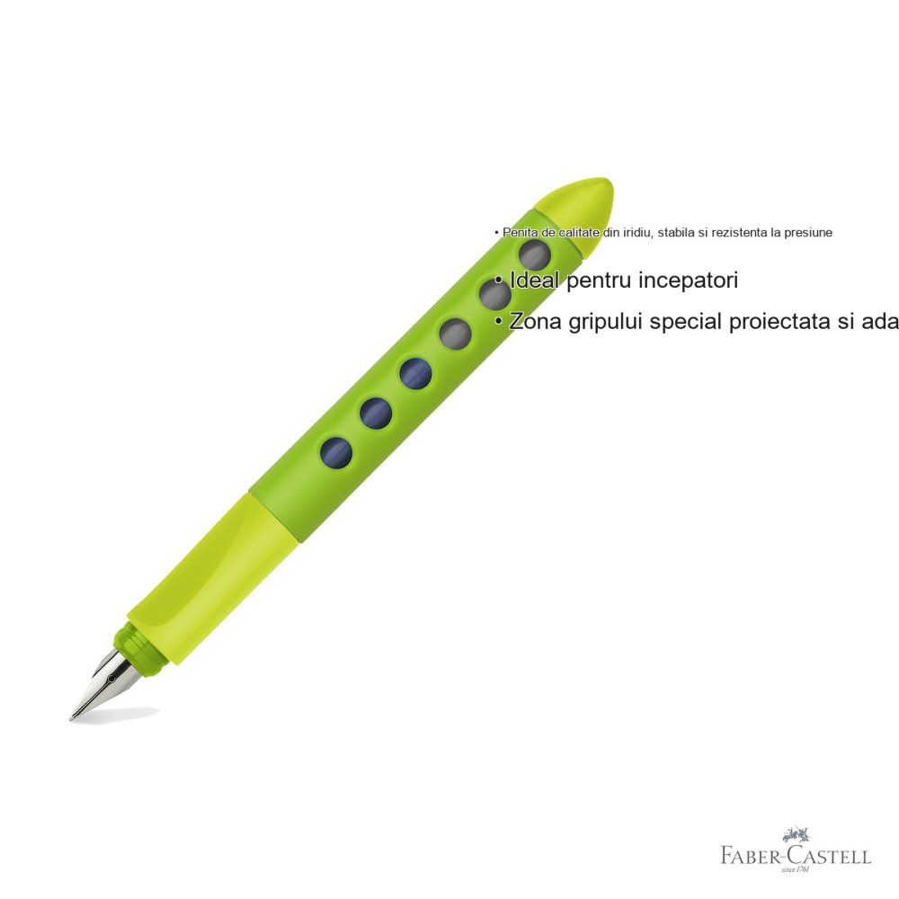 Stilou scolar Faber-Castell Scribolino Vernil, penita din iridiu, ergonomic, pentru dreptaci incepatori [3]