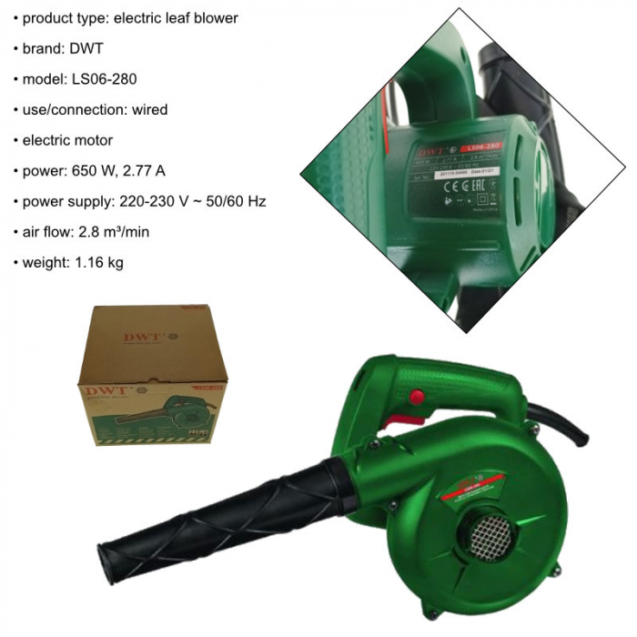 Suflanta si aspirator DWT LS06-280, 650W, 13000rpm, 2.8 m3/min [7]