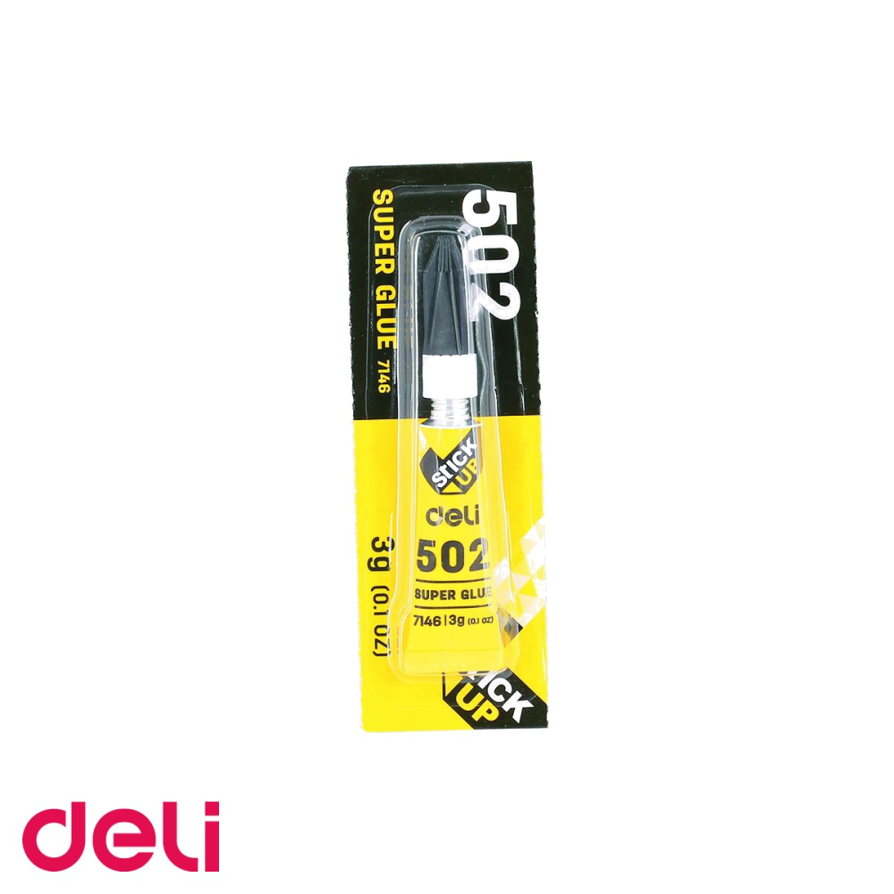 Superglue Deli 3g, adeziv instant puternic in tub aluminiu, rezistent la apa [4]