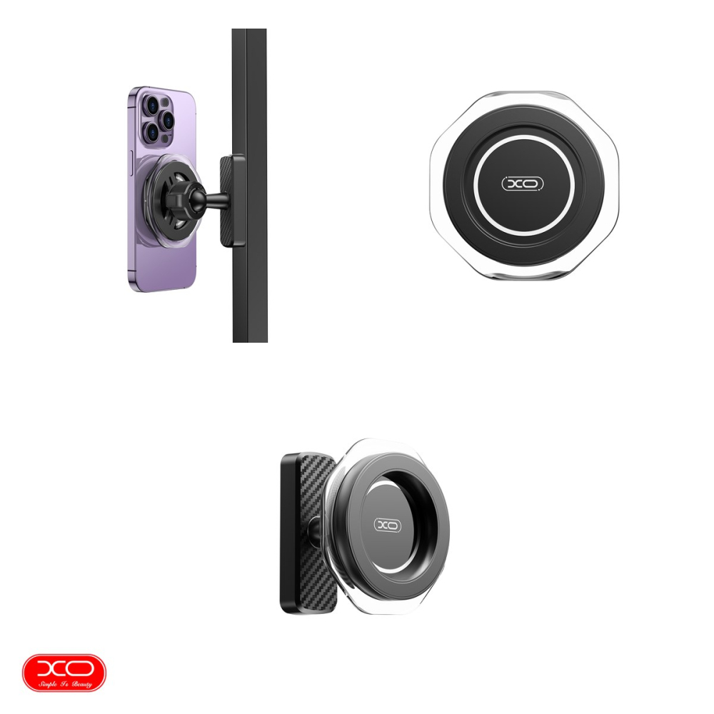 Suport adeziv XO C199, cu prindere magnetica, MagSafe, negru [4]