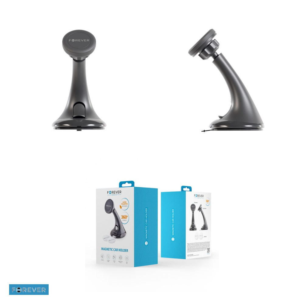 Suport auto Forever MH-100, pe parbriz, magnetic, negru [4]