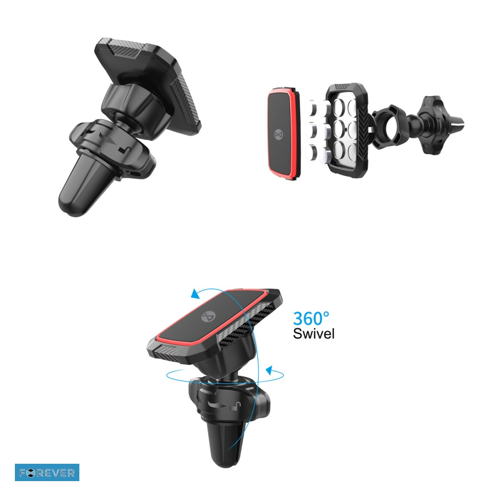 Suport auto Forever MH-260, prindere in grila de ventilatie, magnetic, negru [4]