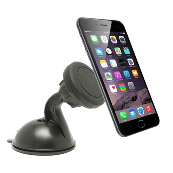 Suport auto magnetic, Esperanza Allure, pentru smartphone, cu ventuza fixare, rotire 360 de grade, negru [3]