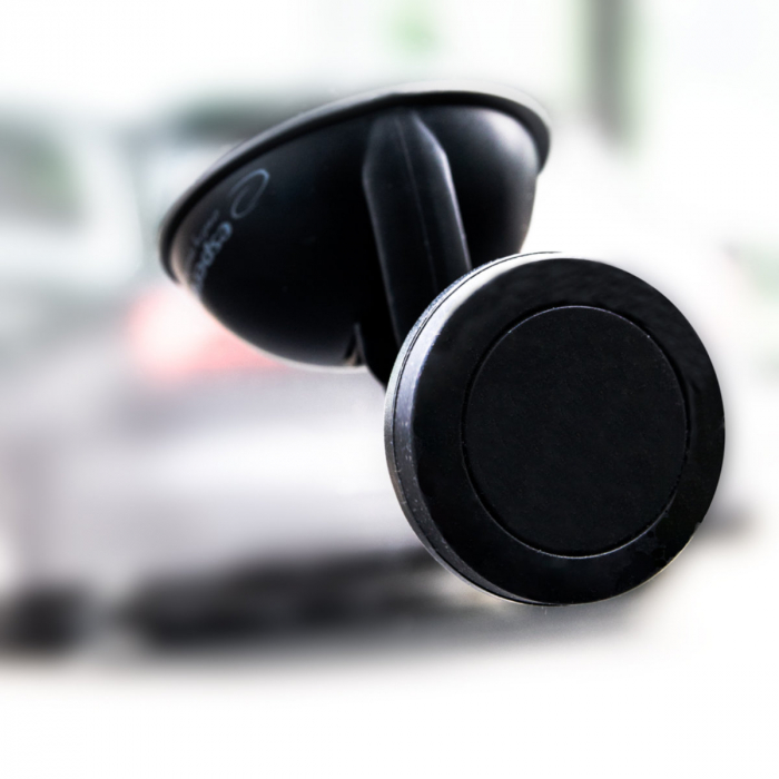 Suport auto magnetic, Esperanza Allure, pentru smartphone, cu ventuza fixare, rotire 360 de grade, negru [2]