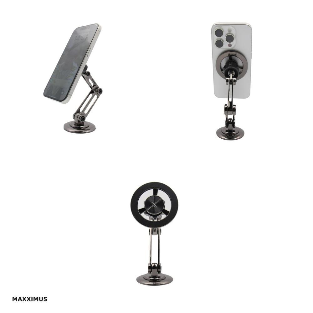 Suport auto Maxximus MX Crane, cu prindere adeziva, MagSafe, negru [4]