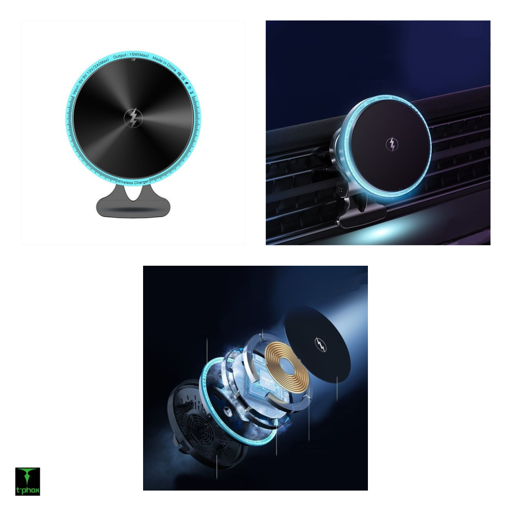 Suport auto T-Phox iMAG, cu clema, magnetic, negru [4]