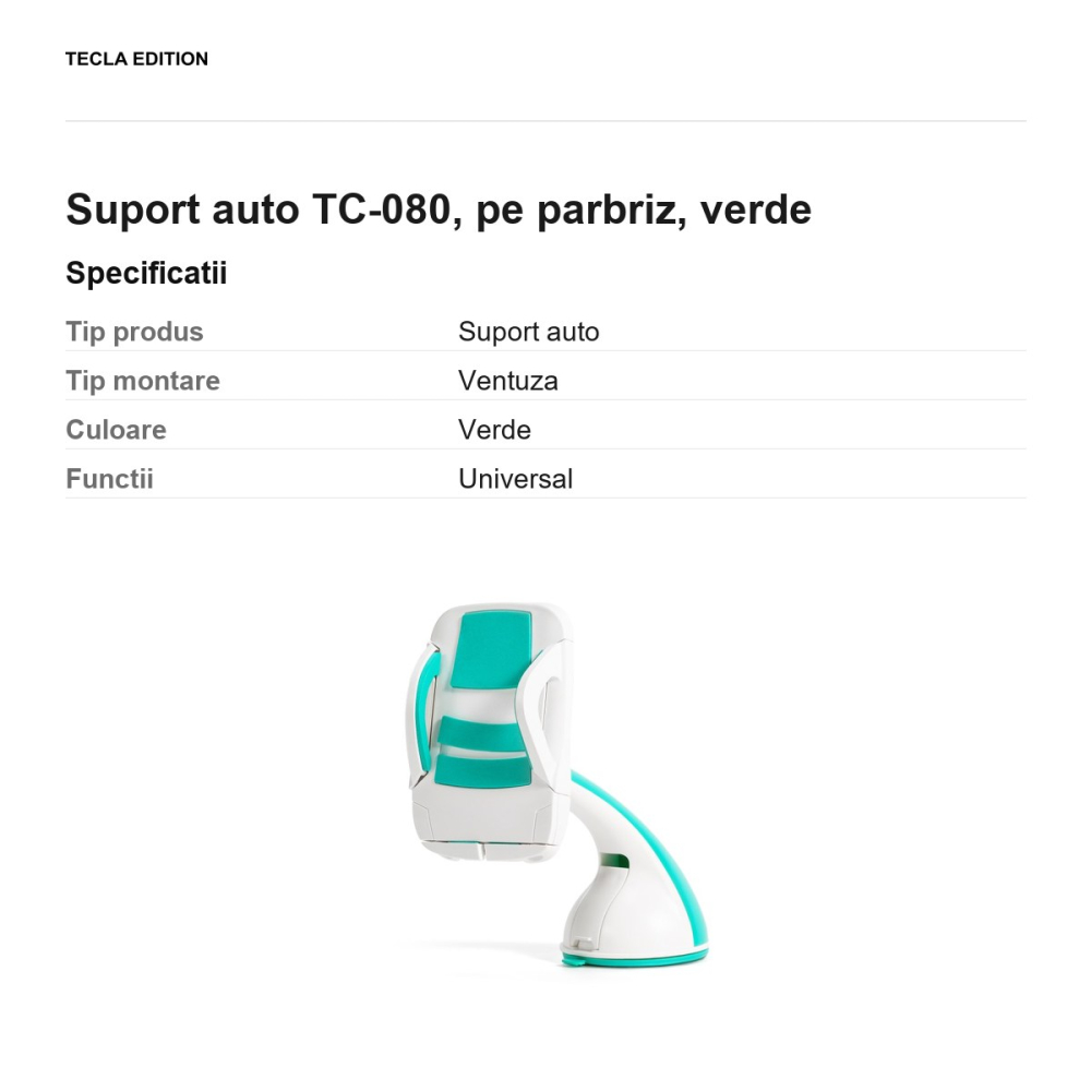 Suport auto TC-080, pe parbriz, verde [3]