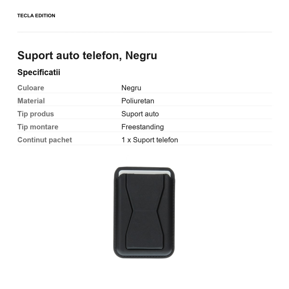 Suport auto telefon, Negru [3]