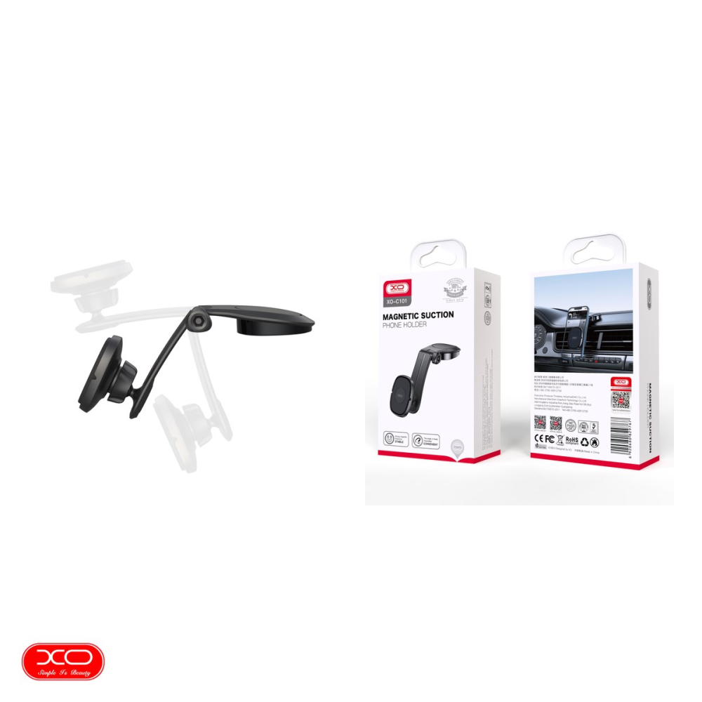 Suport auto XO C101, cu prindere adeziva, magnetic, negru [4]