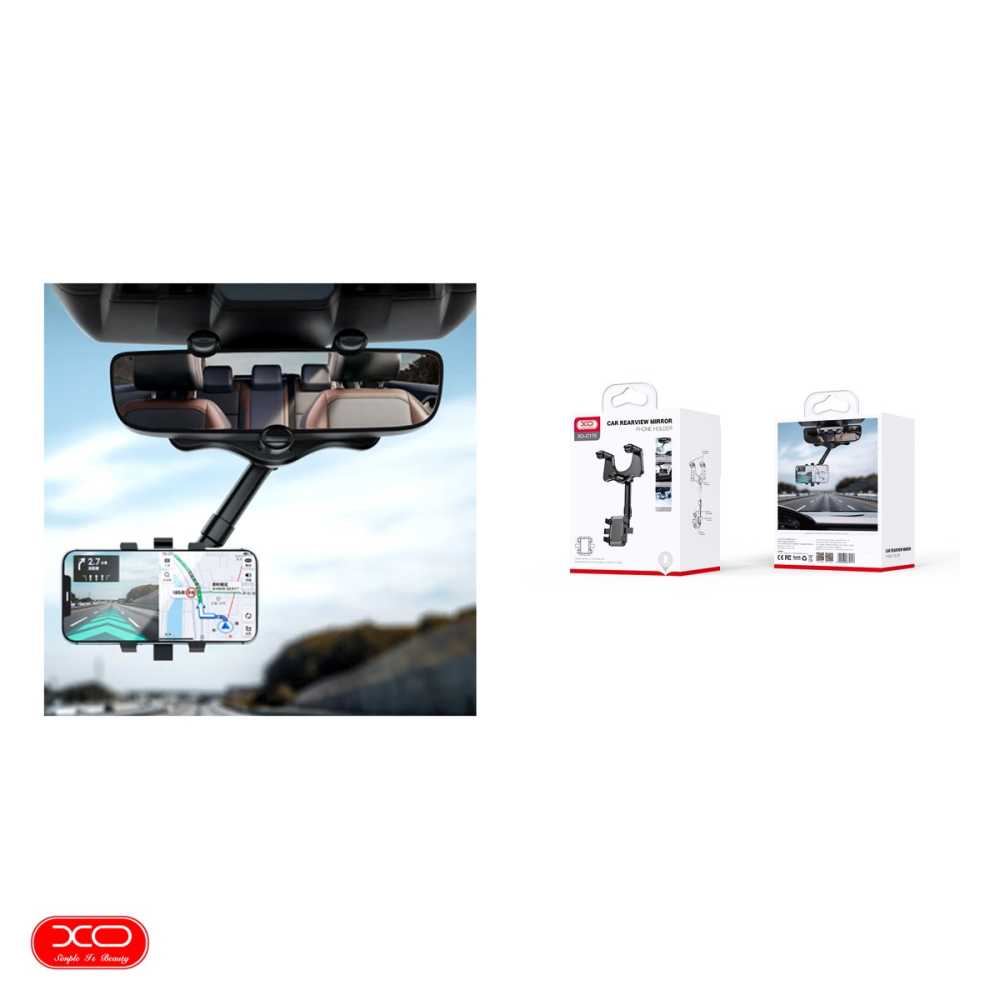 Suport auto XO C115, pe oglinda retrovizoare, negru [4]