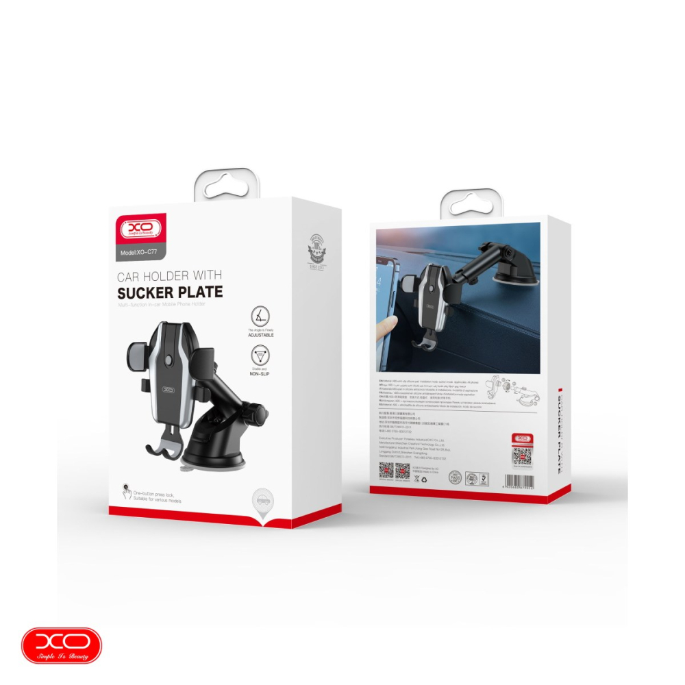 Suport auto XO C77, cu ventuza, negru [5]